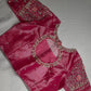Pink Tissue Silver Kardana Color Maggam Blouse