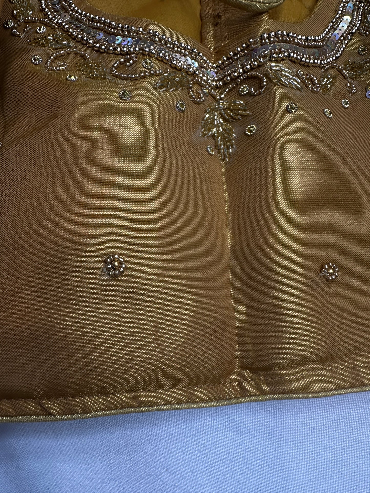 Gold Tissue Silk Maggam Aari Work Blouse
