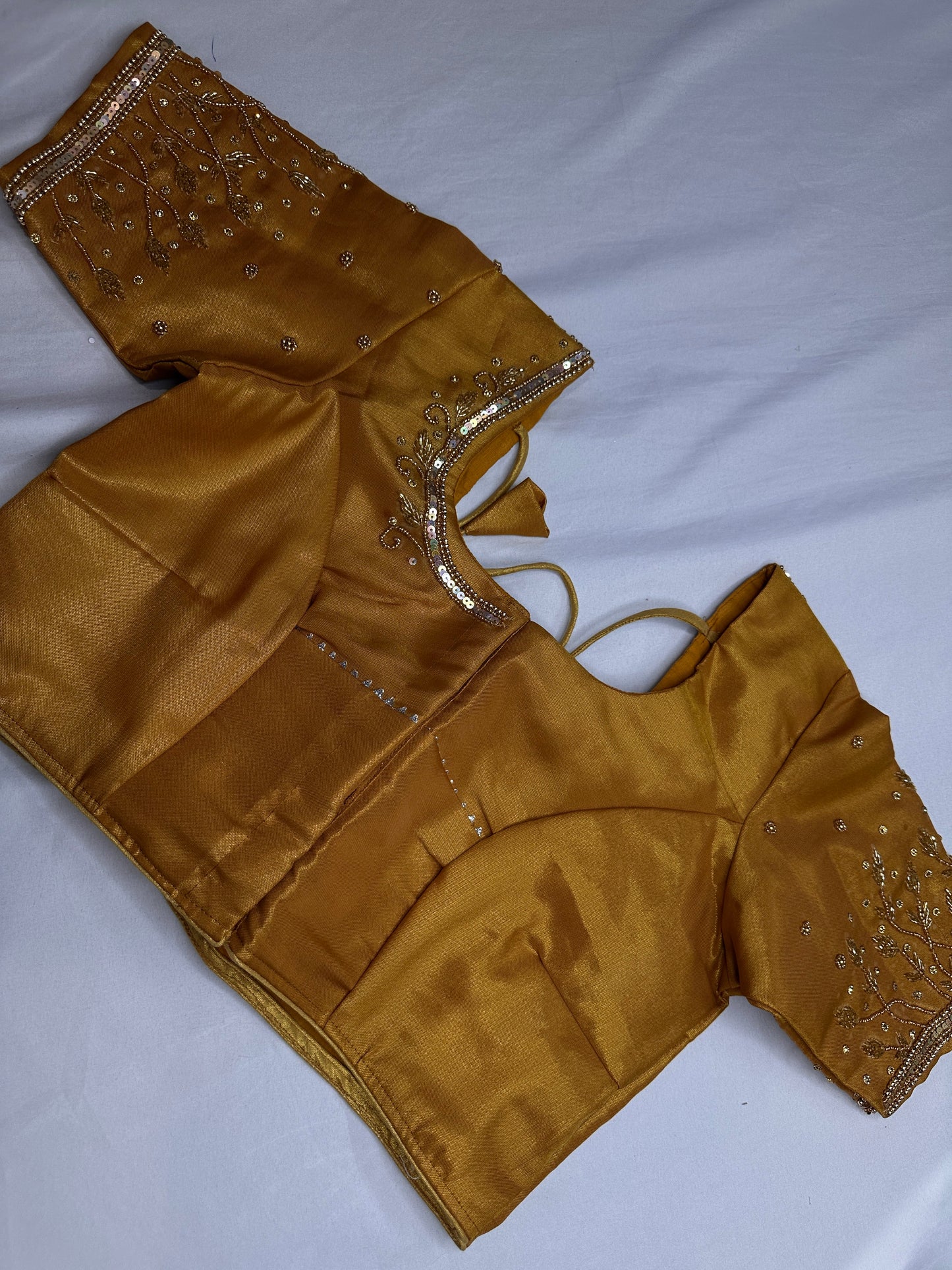 Gold Tissue Silk Maggam Aari Work Blouse