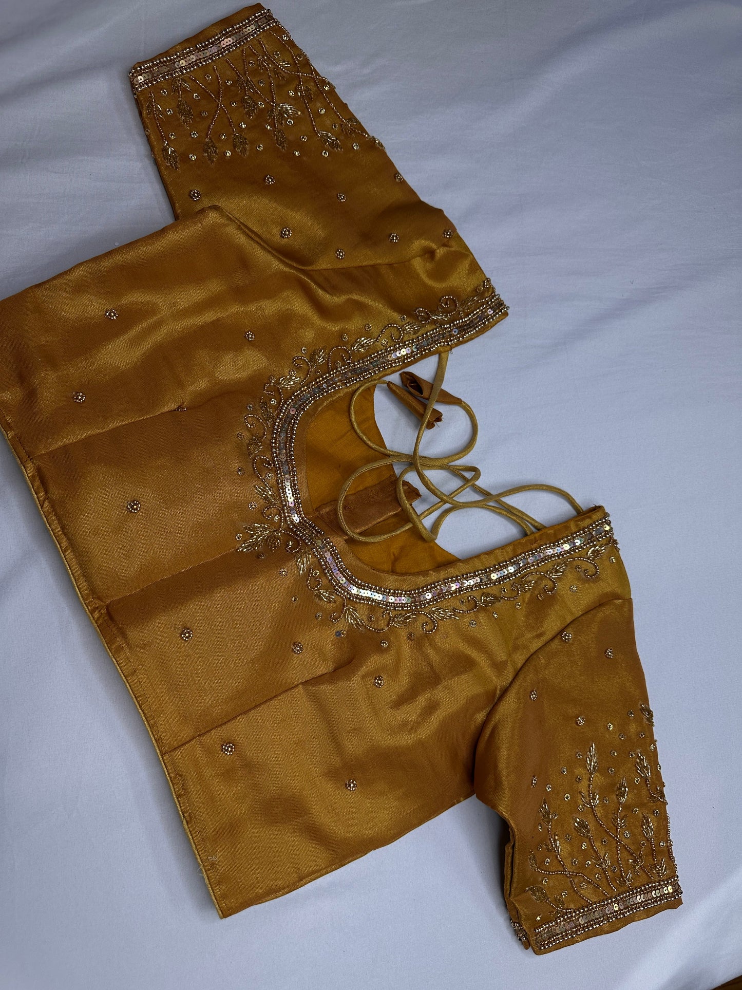 Gold Tissue Silk Maggam Aari Work Blouse