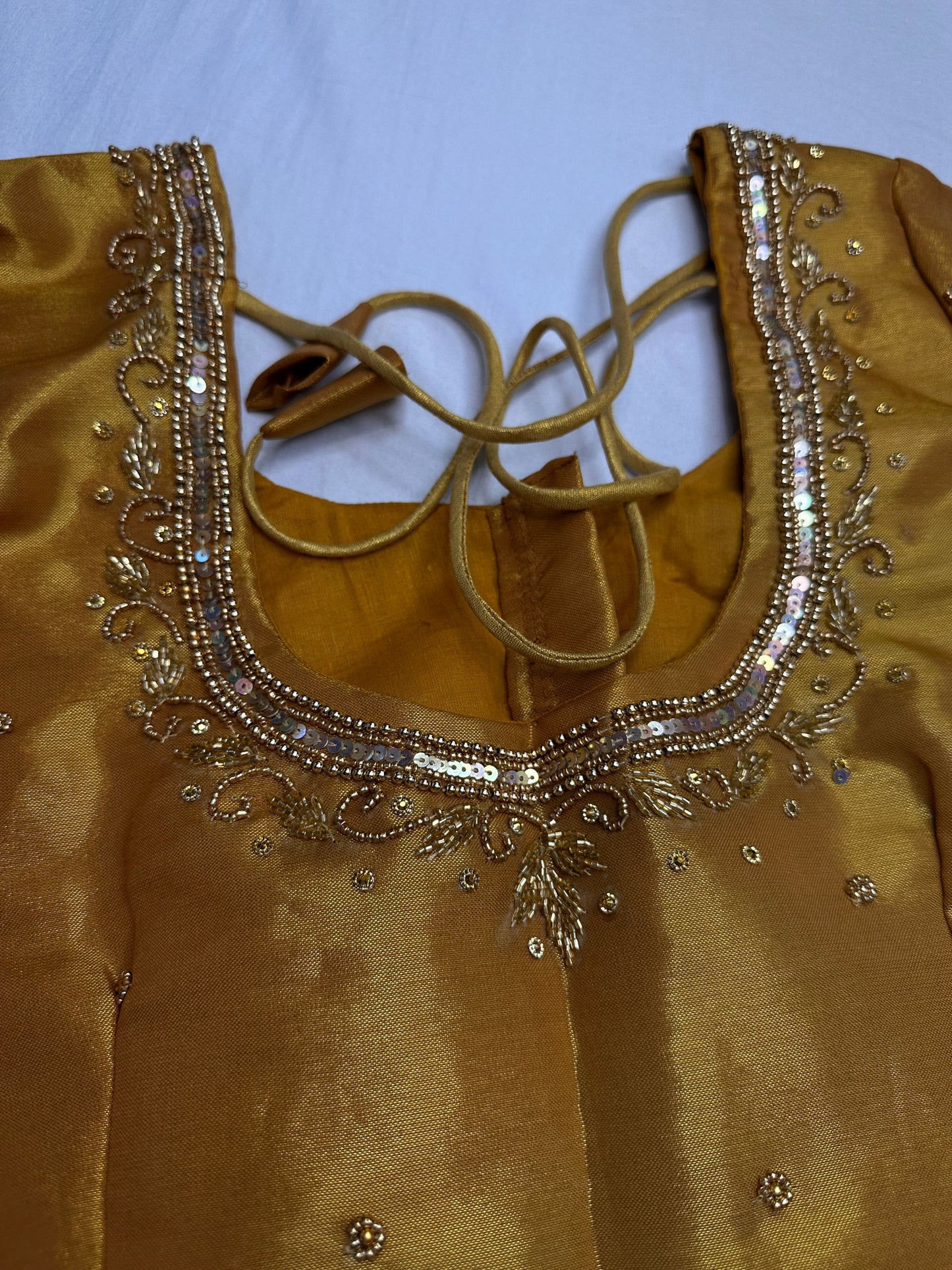 Gold Tissue Silk Maggam Aari Work Blouse