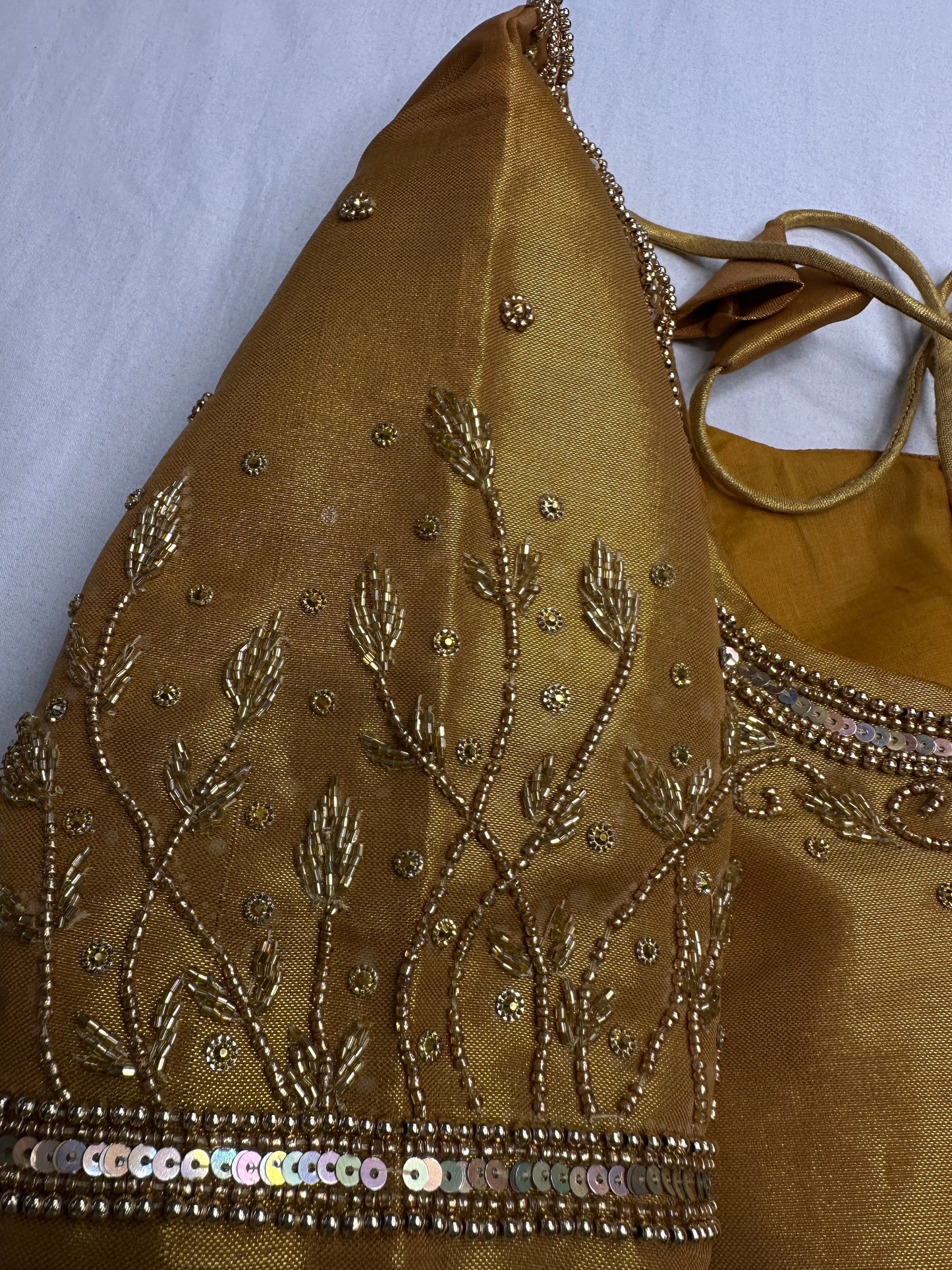 Gold Tissue Silk Maggam Aari Work Blouse