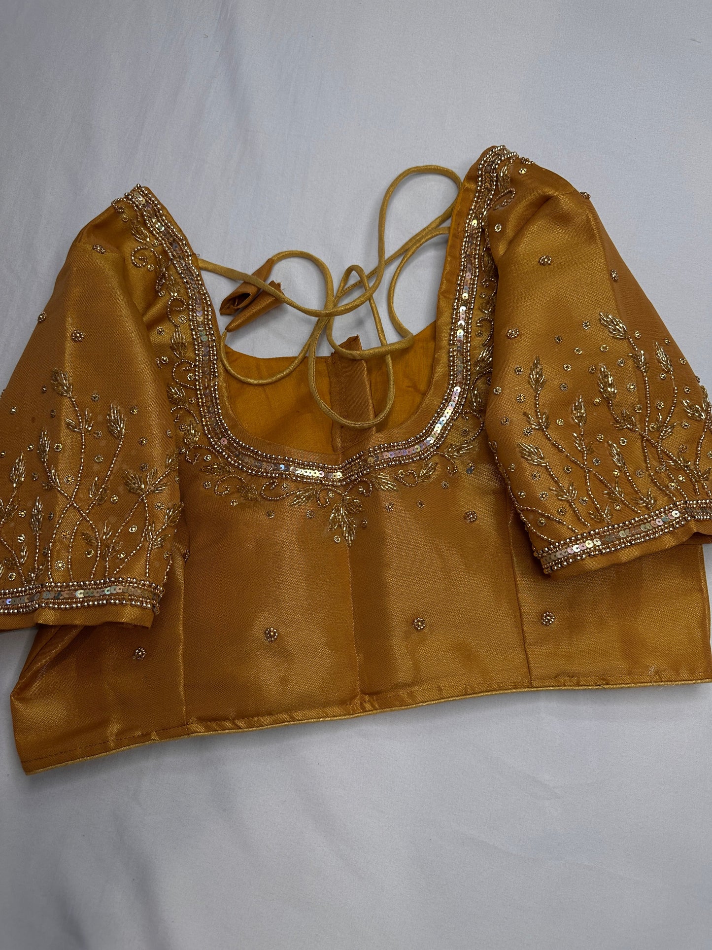 Gold Tissue Silk Maggam Aari Work Blouse