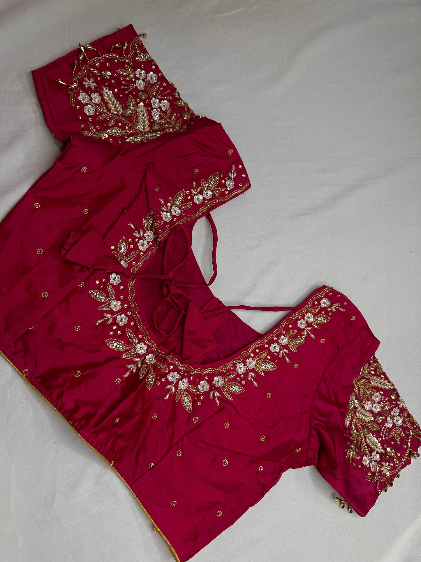 Pearl Maggam Pink Blouse