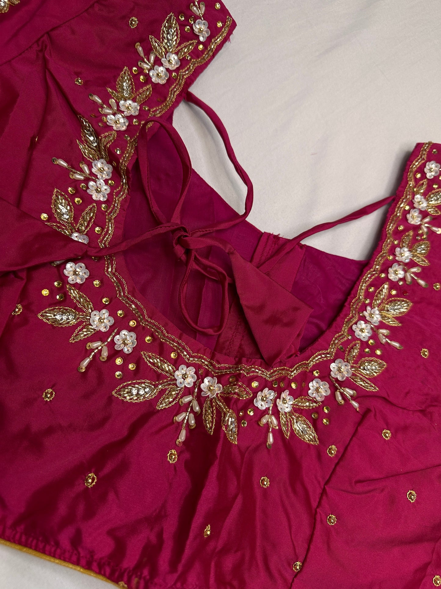 Pearl Maggam Pink Blouse