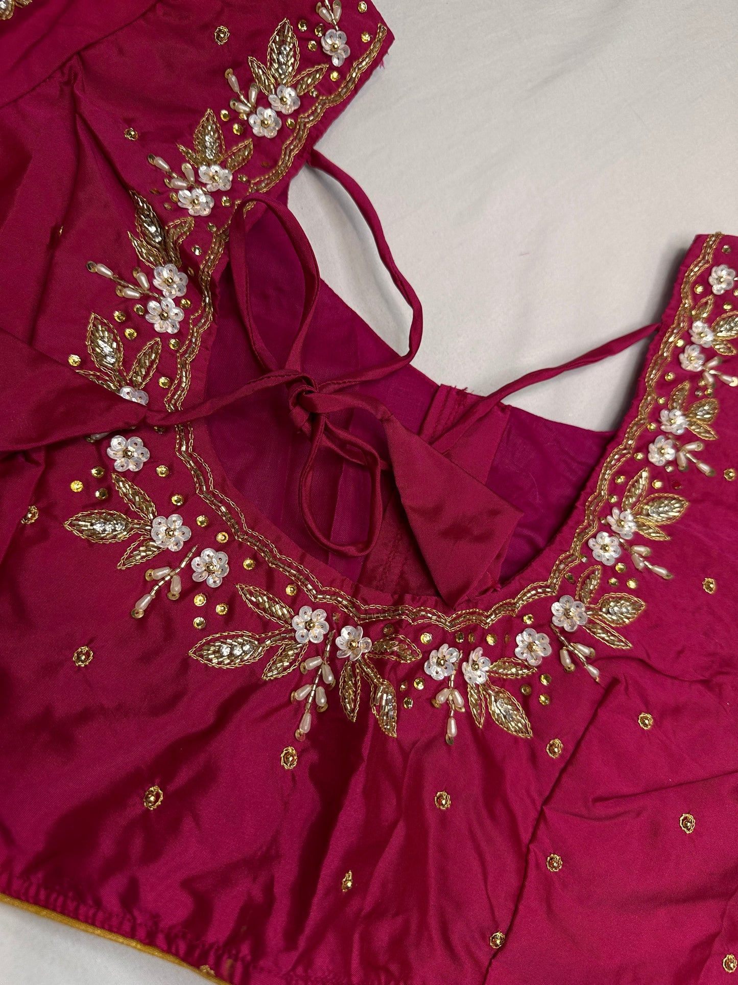 Pearl Maggam Pink Blouse