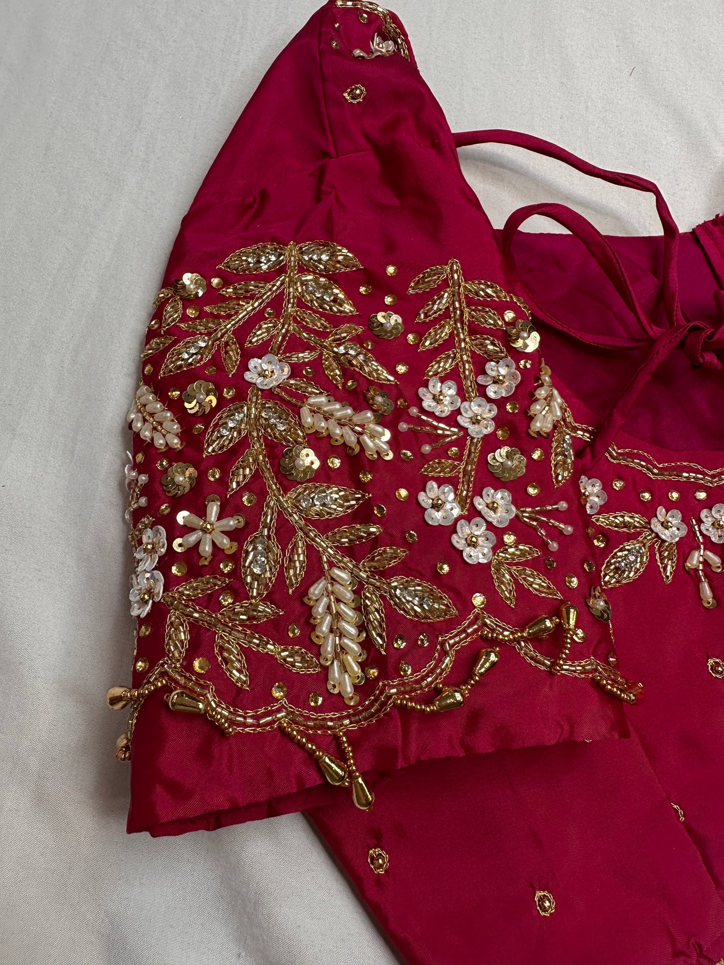 Pearl Maggam Pink Blouse