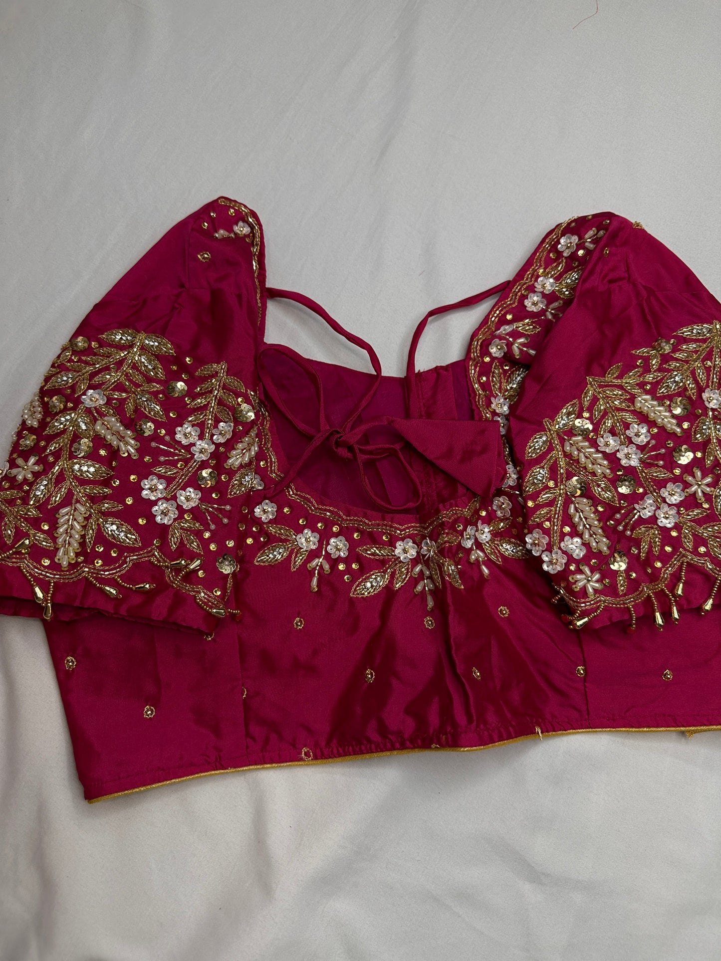 Pearl Maggam Pink Blouse