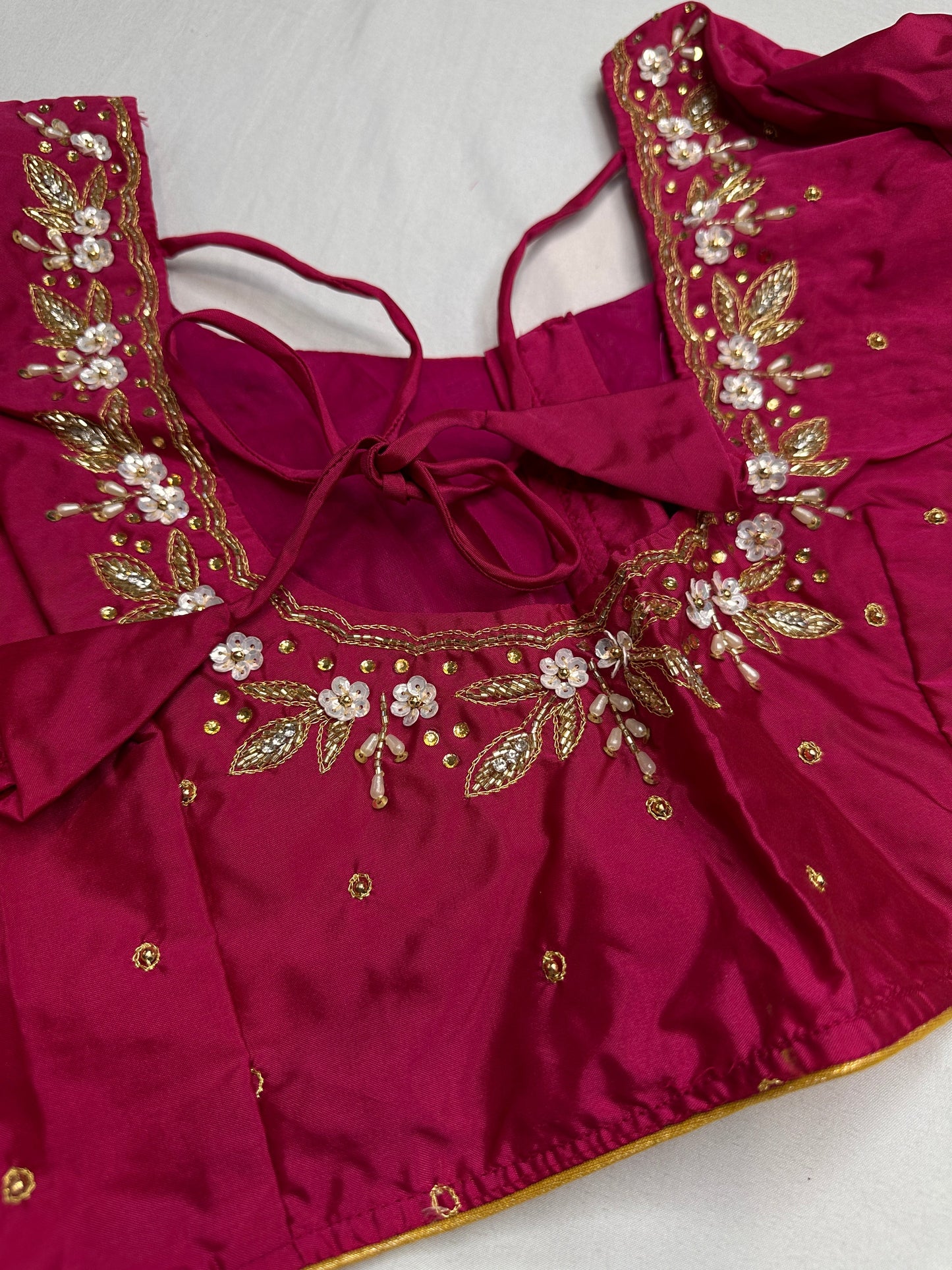 Pearl Maggam Pink Blouse