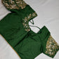Pearl Maggam Green Blouse