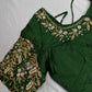 Pearl Maggam Green Blouse