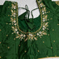 Pearl Maggam Green Blouse