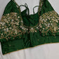 Pearl Maggam Green Blouse