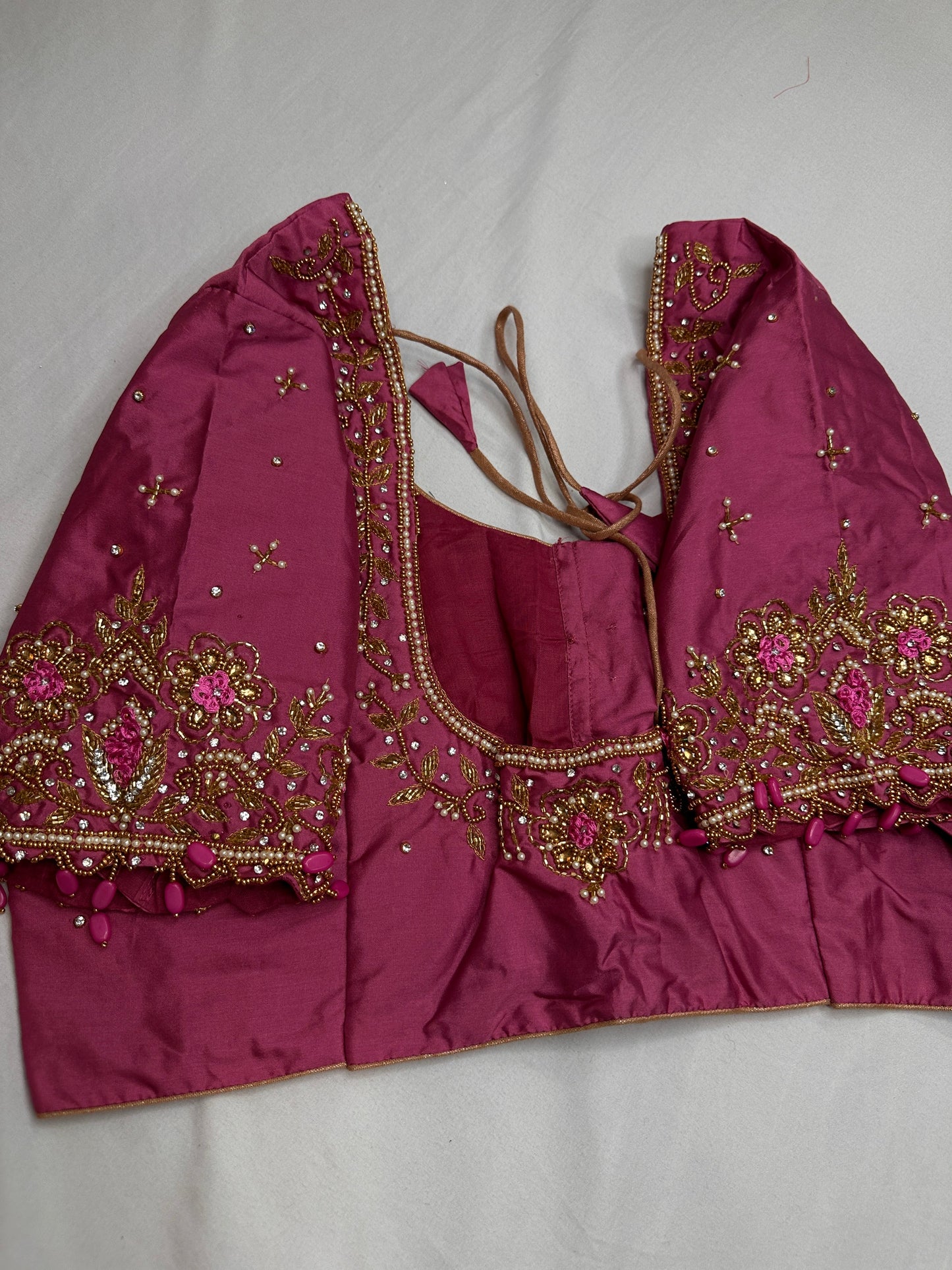 Pearl Maggam Pink Blouse