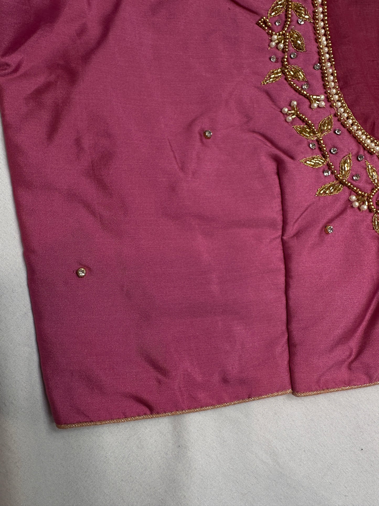 Pearl Maggam Pink Blouse