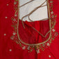 Red Kardana Pearls Maggam Blouse
