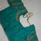 Teal Kardana Pearls Maggam Blouse