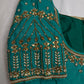 Teal Kardana Pearls Maggam Blouse