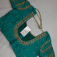 Teal Kardana Pearls Maggam Blouse