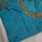 Blue Kardana Pearls Maggam Blouse