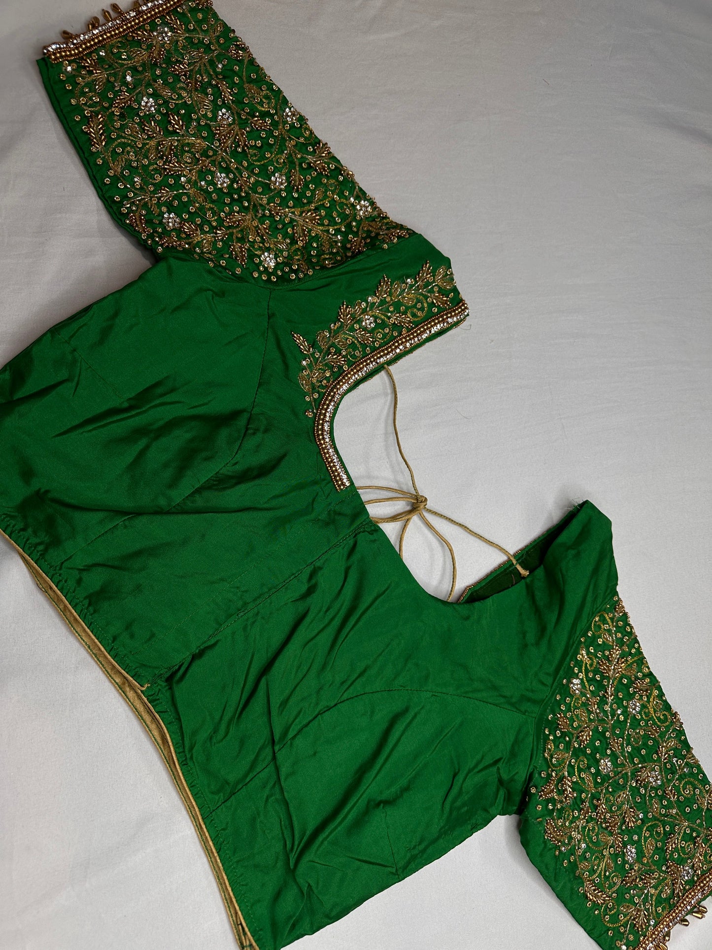 Green Kardana Maggam Blouse