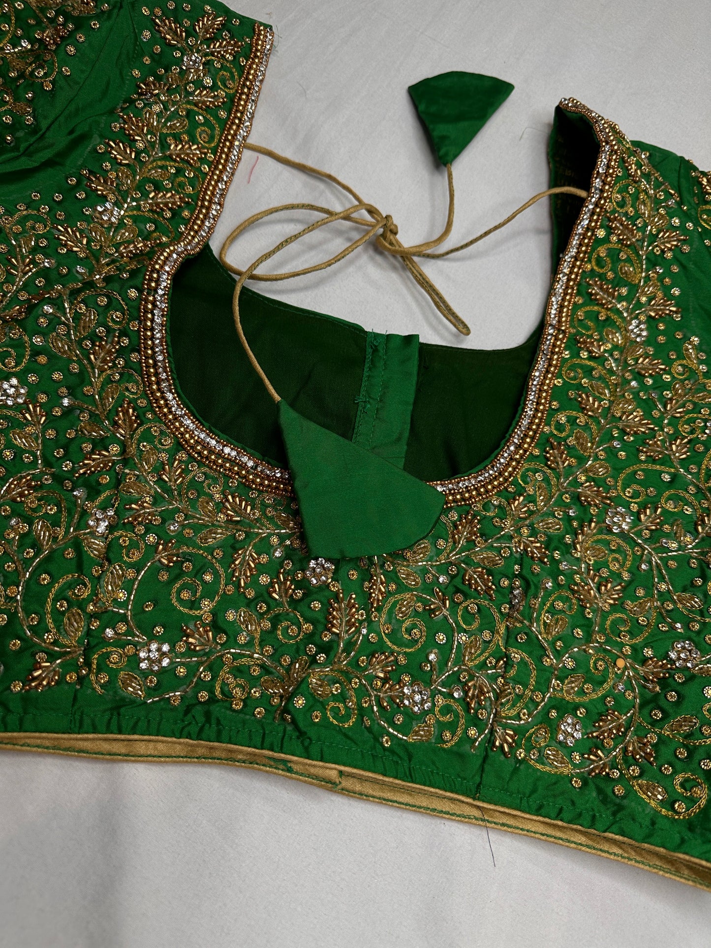 Green Kardana Maggam Blouse