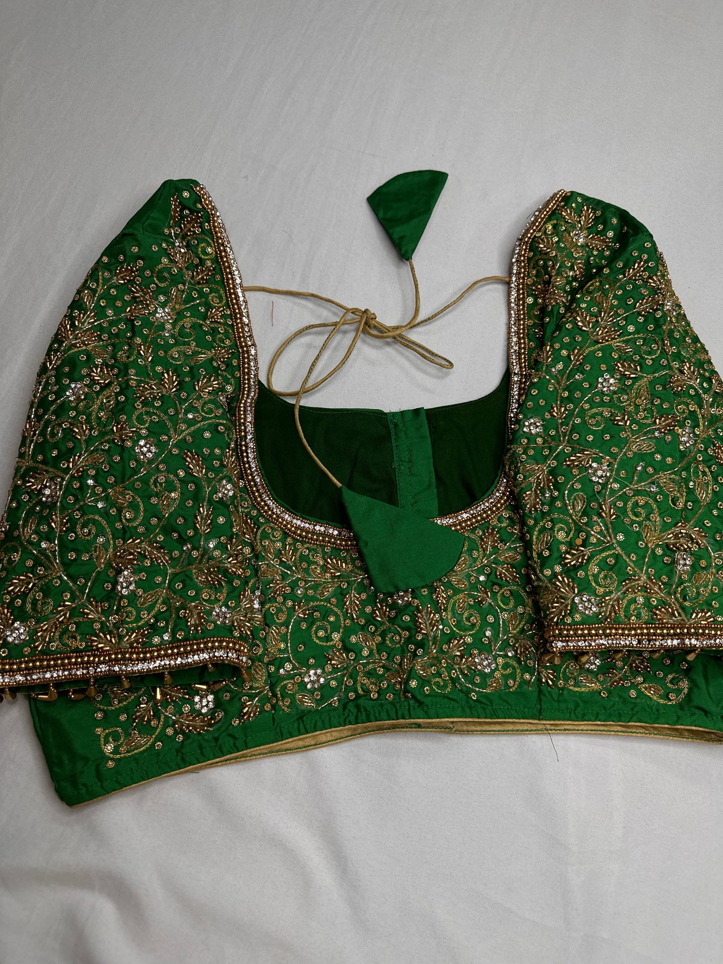 Green Kardana Maggam Blouse