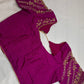 Purple Kardana Net Sleeves Maggam Blouse