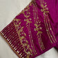 Purple Kardana Net Sleeves Maggam Blouse