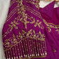 Purple Kardana Net Sleeves Maggam Blouse