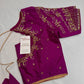 Purple Kardana Net Sleeves Maggam Blouse