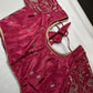 Pink Embroidery Chennon Silk Blouse