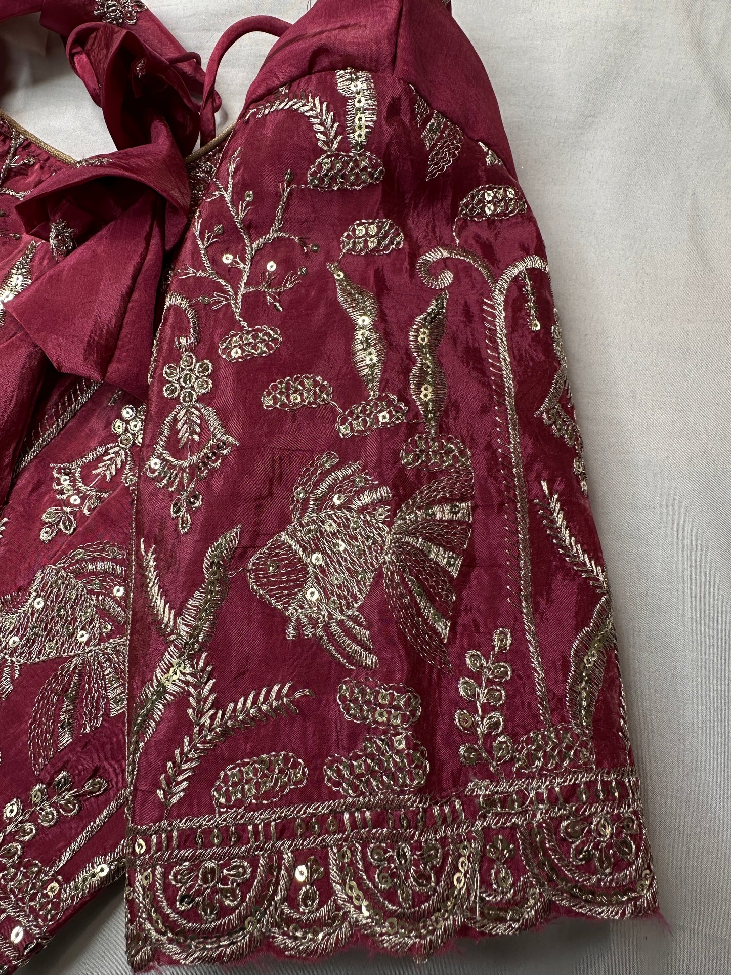 Pink Embroidery Chennon Silk Blouse