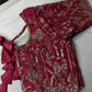 Pink Embroidery Chennon Silk Blouse