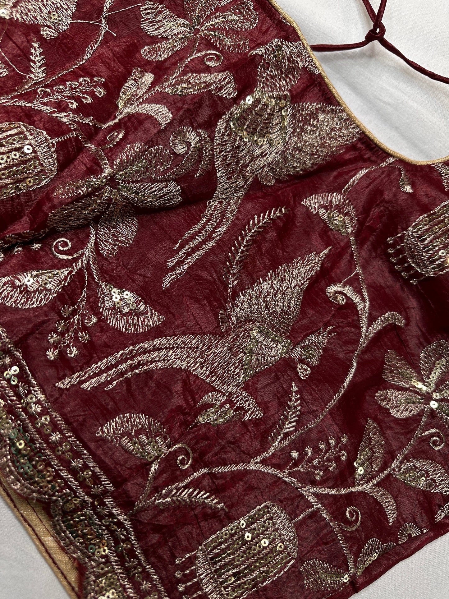 Dusty Rose Embroidery Chennon Silk Blouse