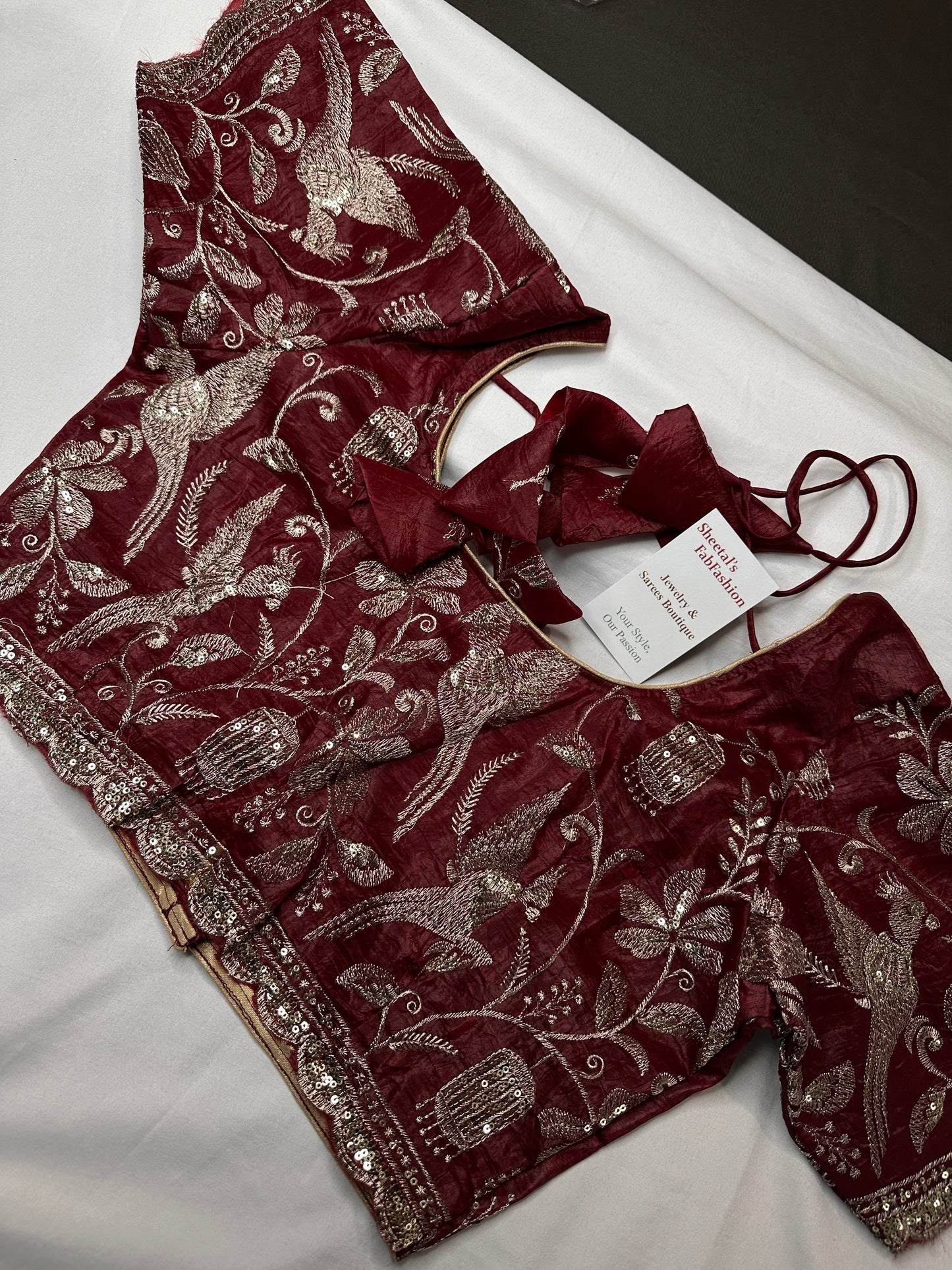 Dusty Rose Embroidery Chennon Silk Blouse