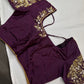 Pearl Maggam Purple Blouse