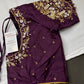 Pearl Maggam Purple Blouse