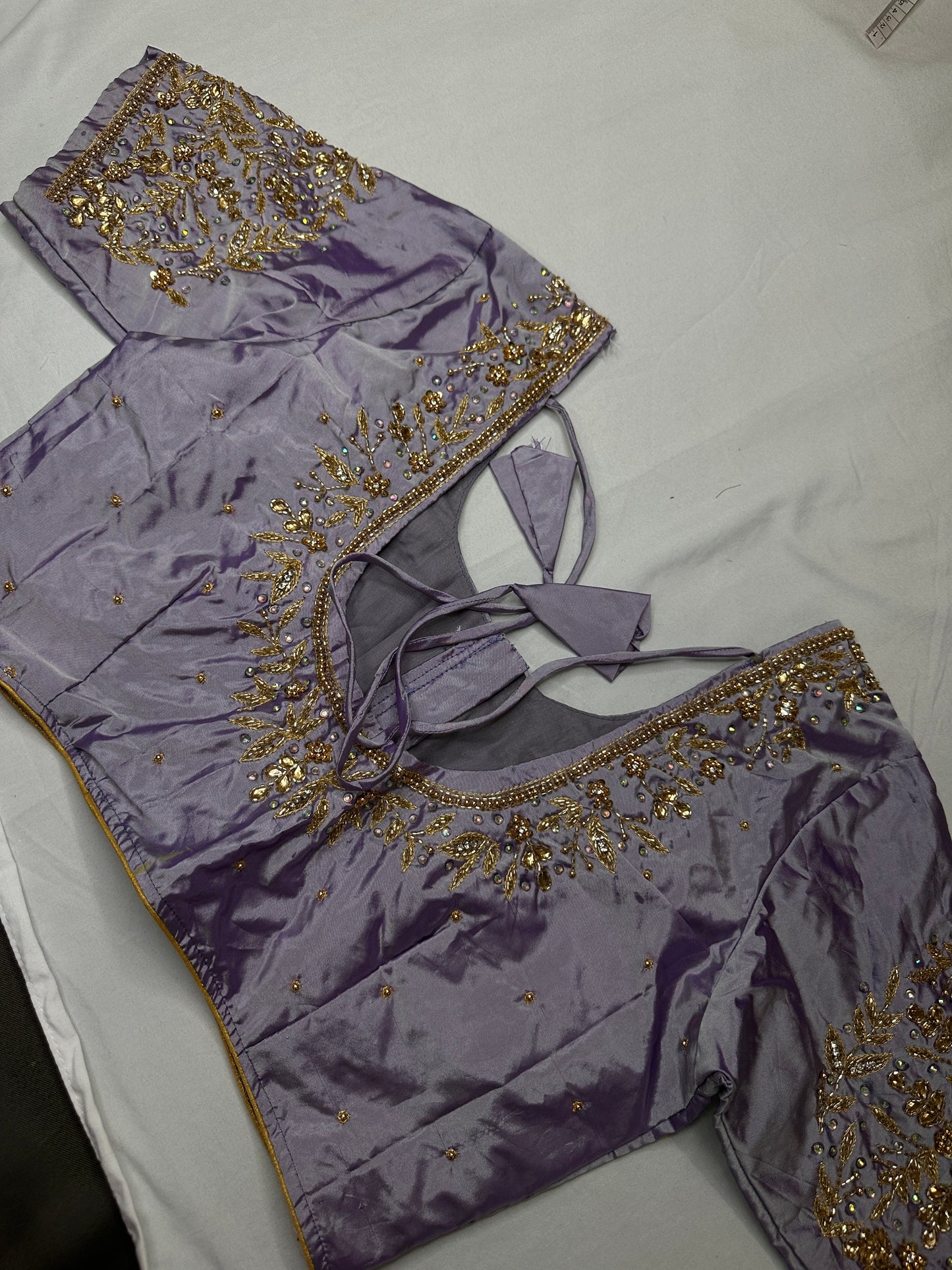Pearl Maggam Purple Blouse