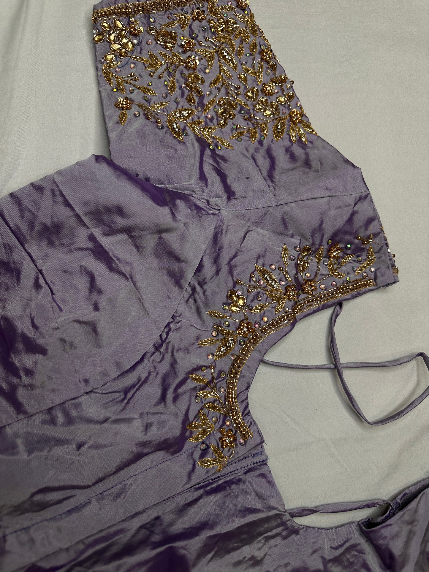 Pearl Maggam Purple Blouse