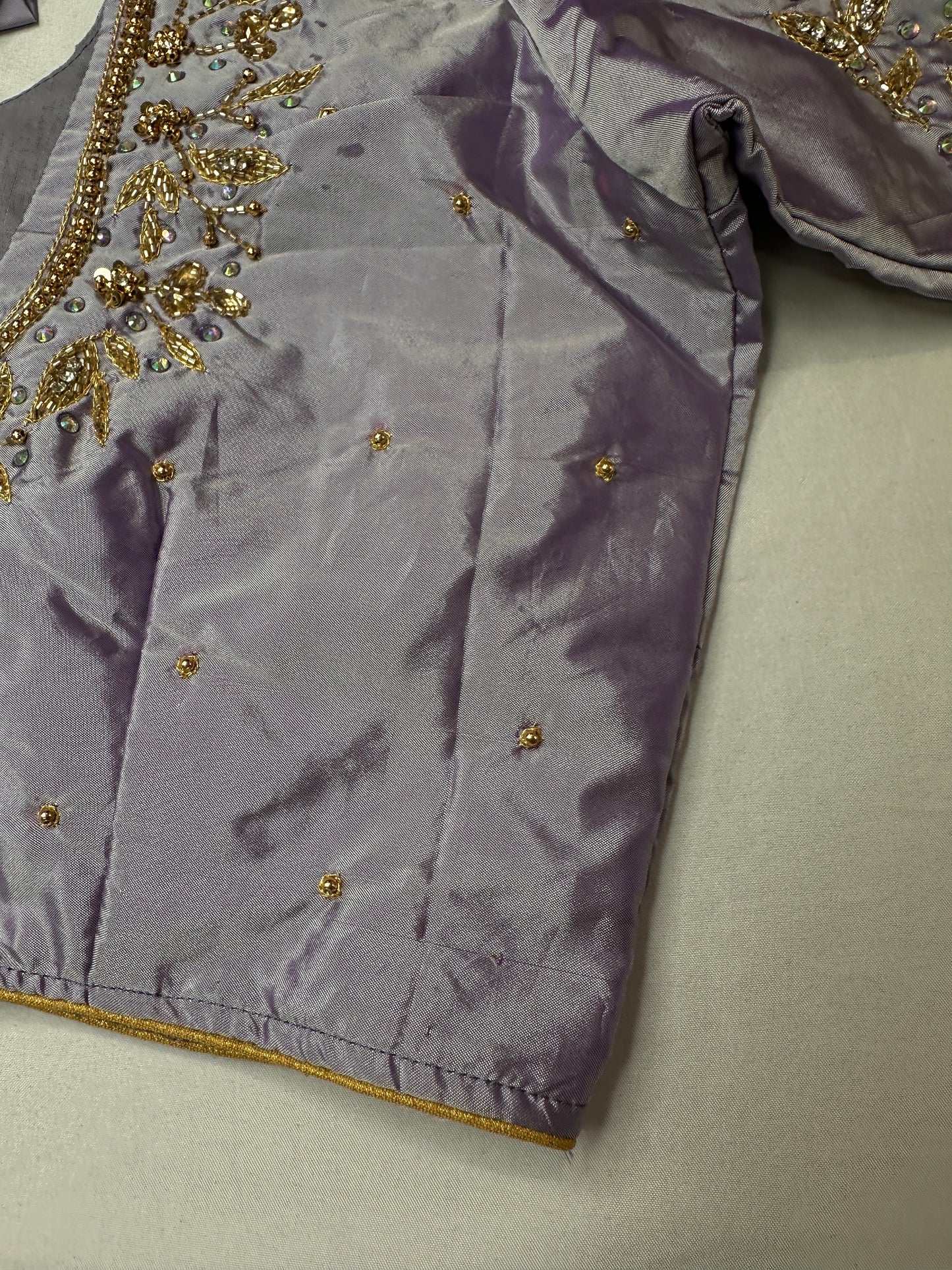 Pearl Maggam Purple Blouse
