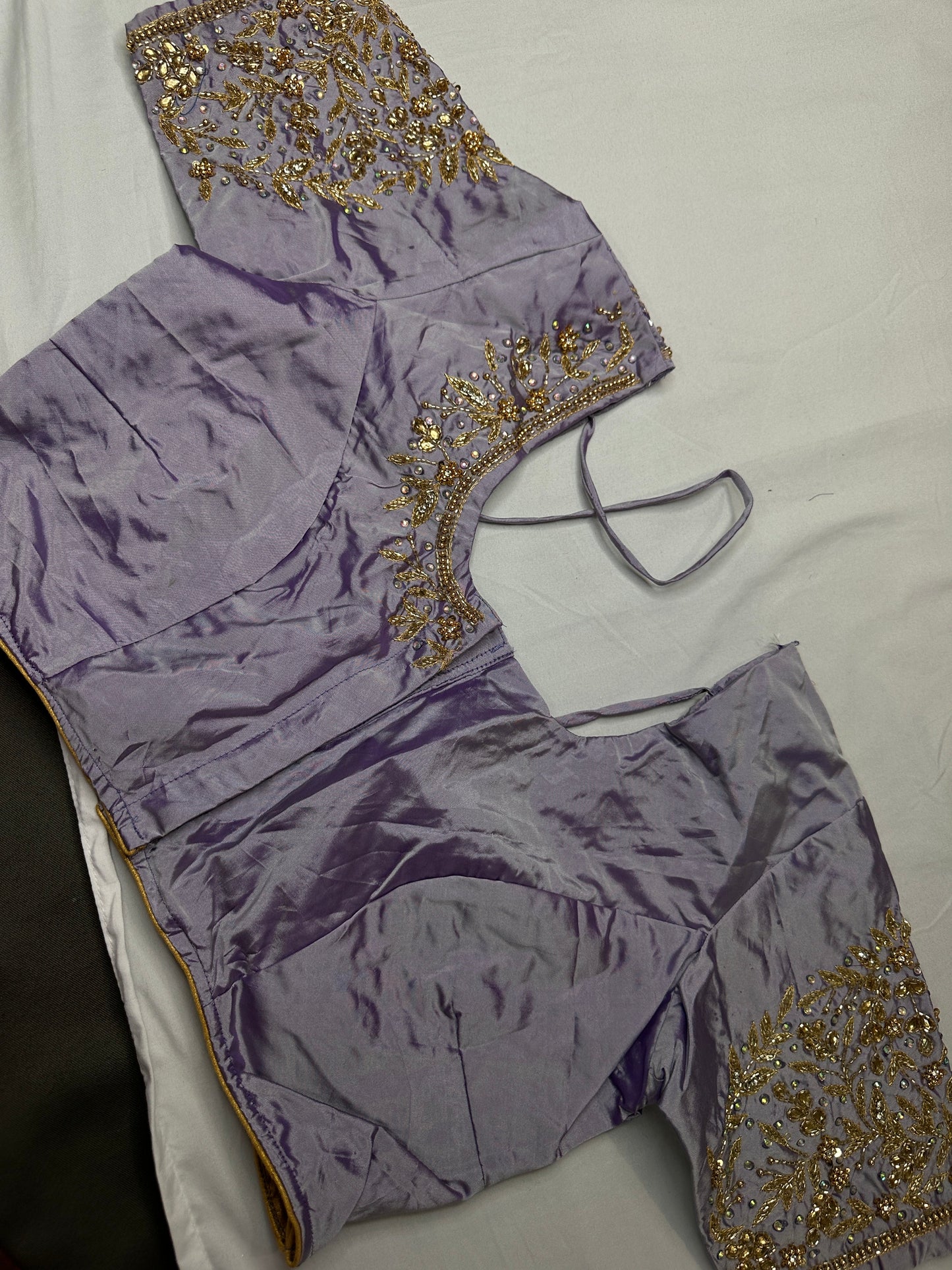 Pearl Maggam Purple Blouse