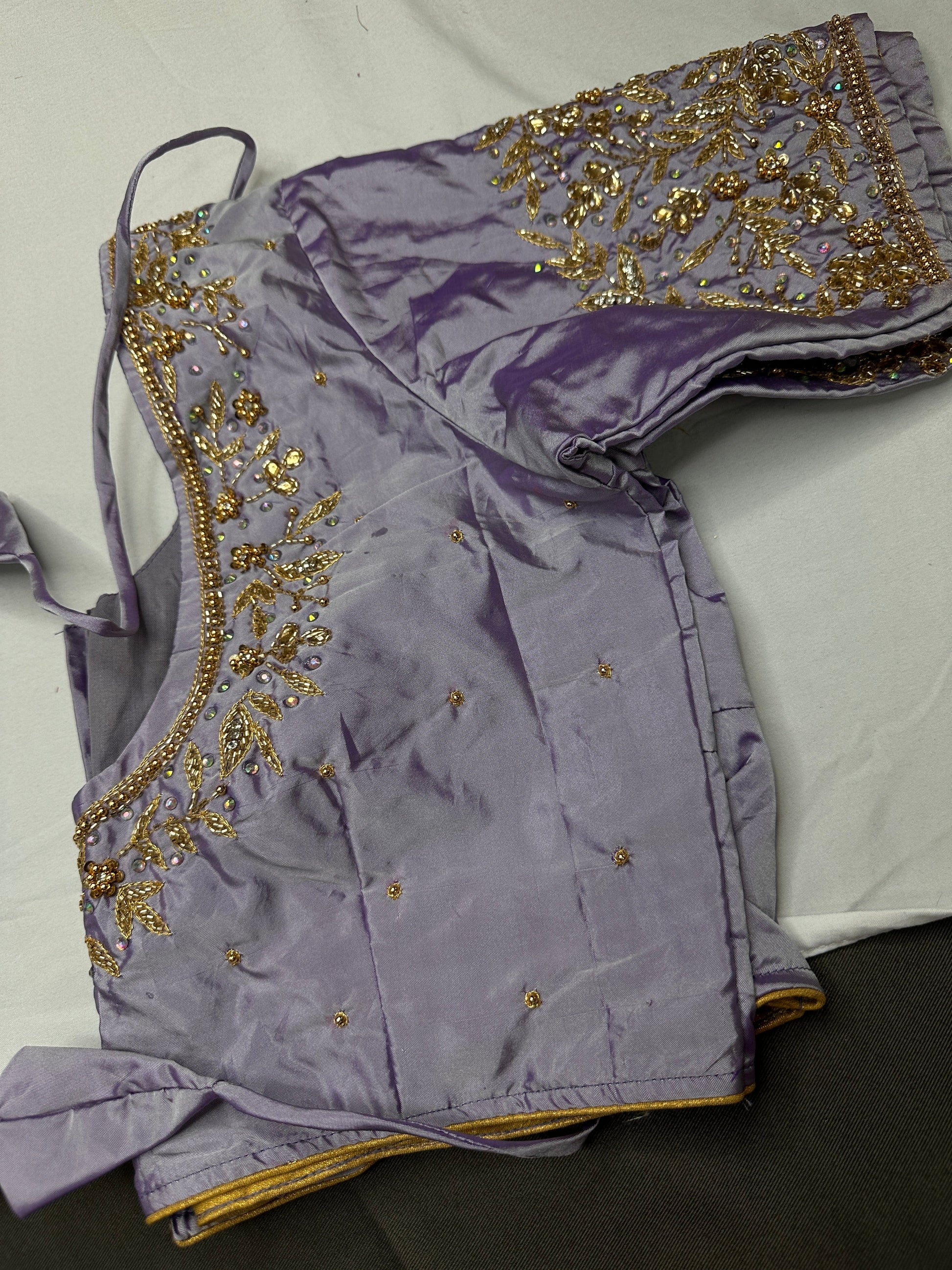 Pearl Maggam Purple Blouse