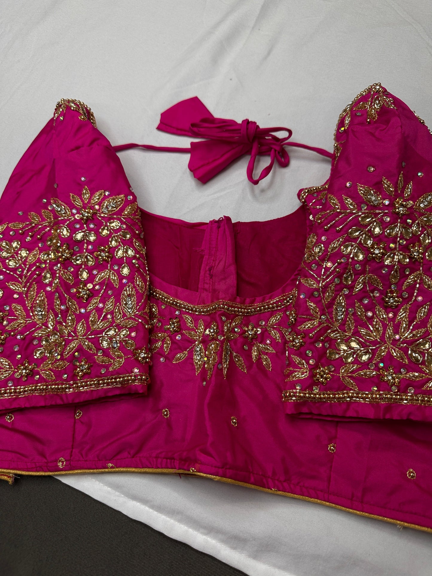 Pearl Maggam Pink Blouse