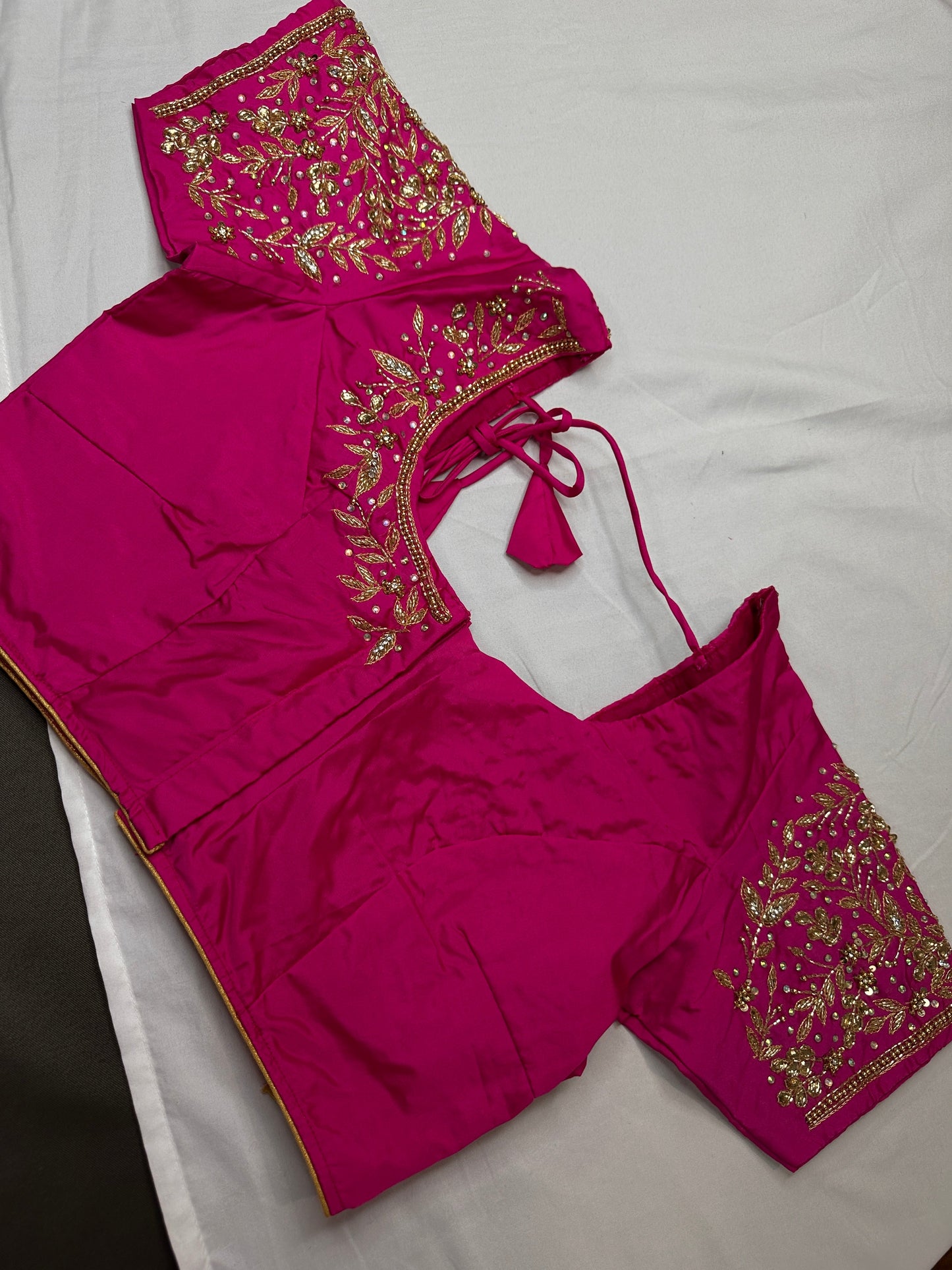 Pearl Maggam Pink Blouse