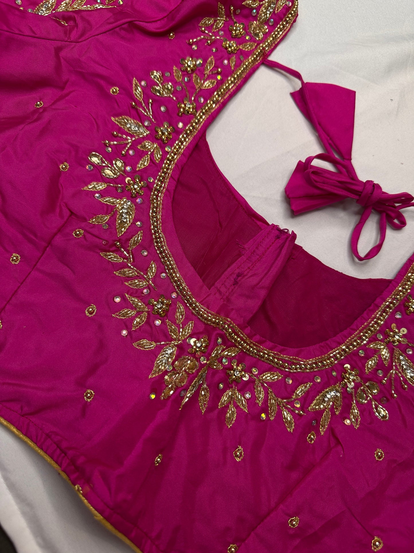 Pearl Maggam Pink Blouse