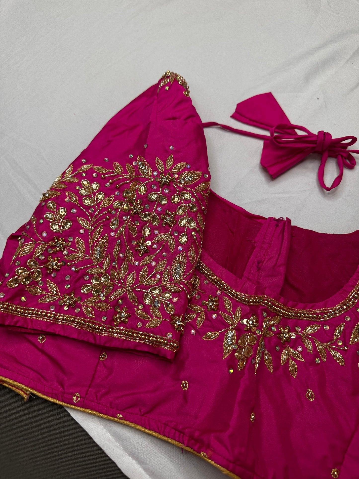 Pearl Maggam Pink Blouse