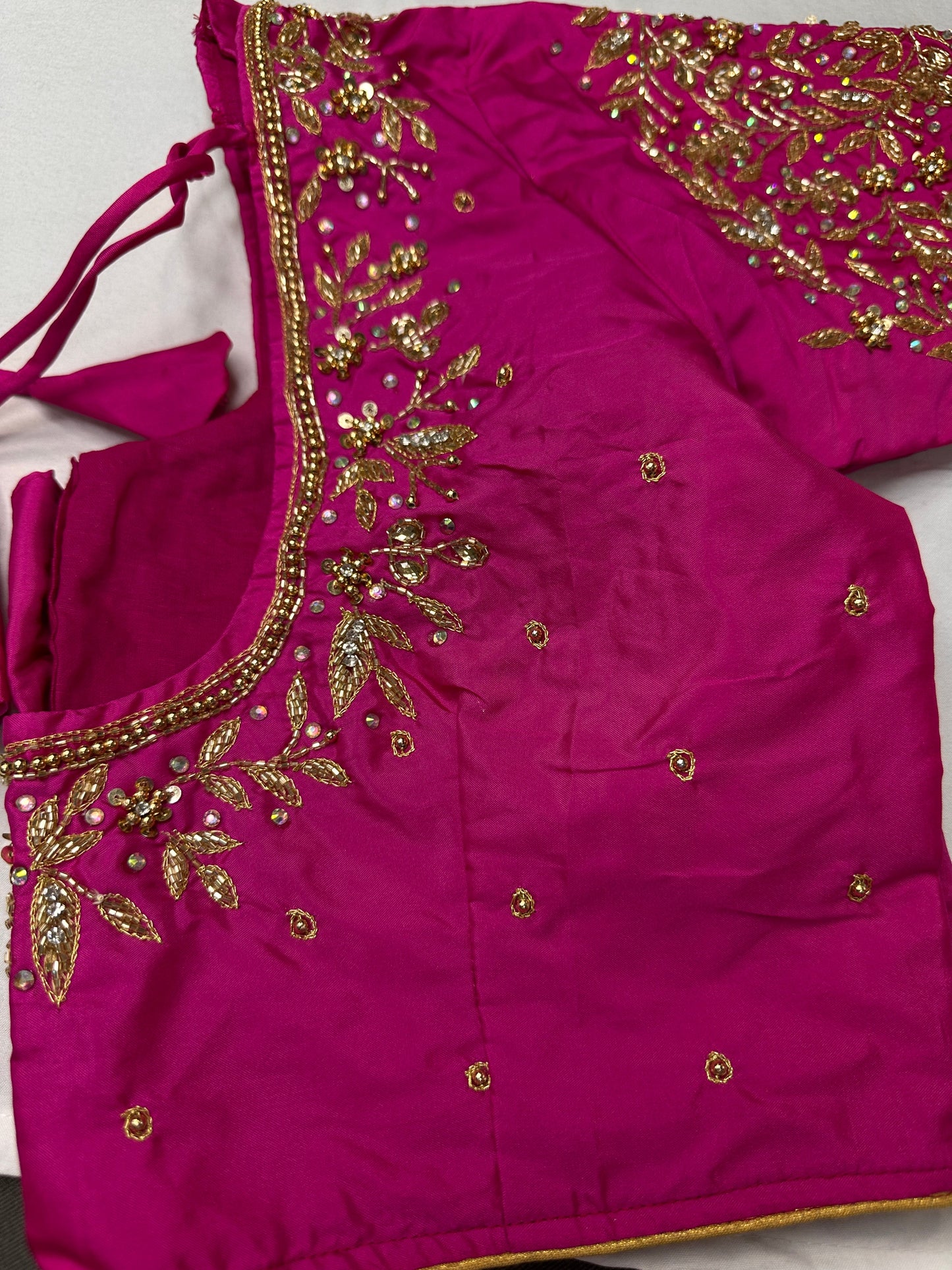 Pearl Maggam Pink Blouse