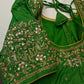 Pearl Maggam Green Blouse