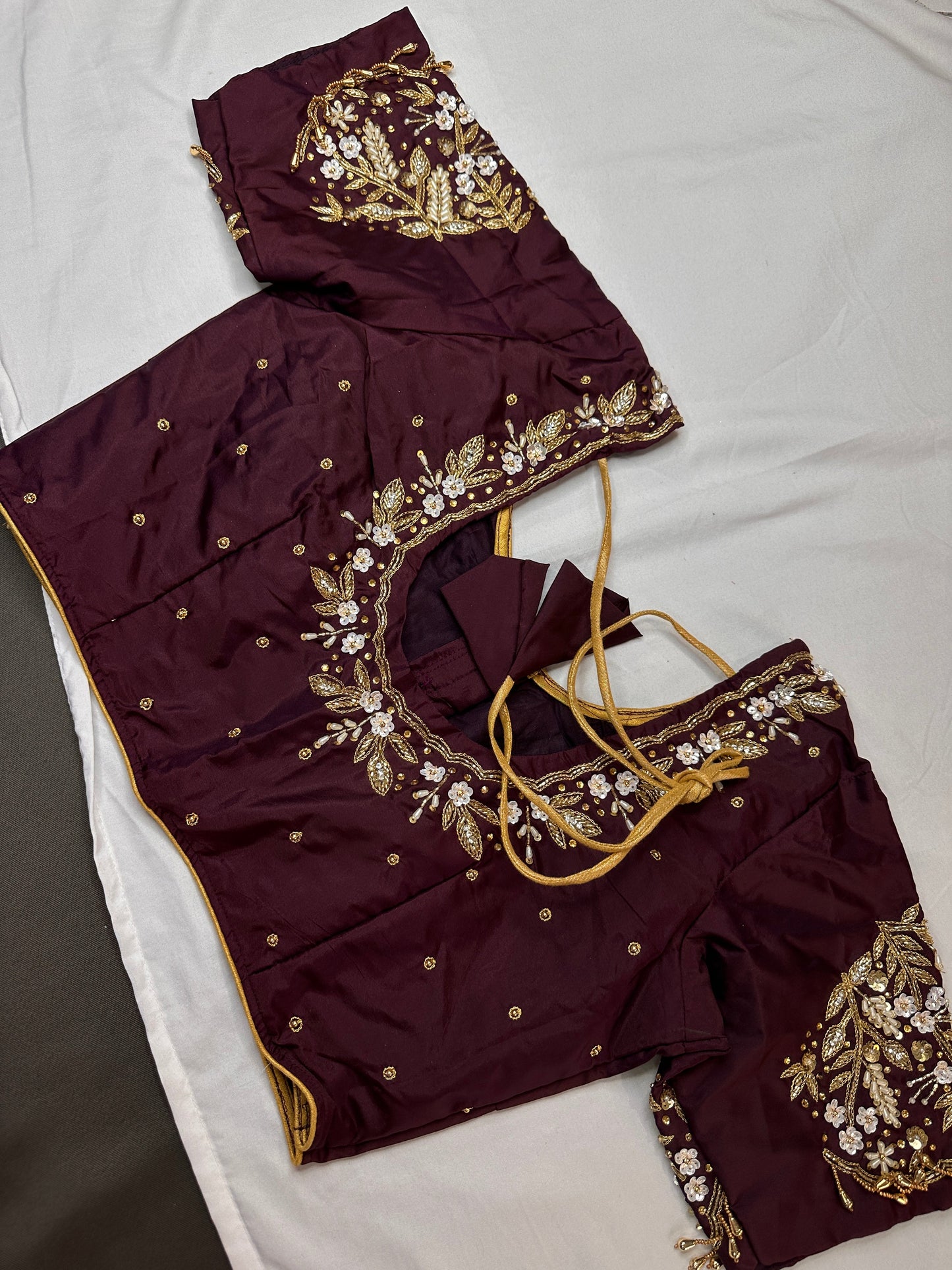 Pearl Maggam Plum Blouse